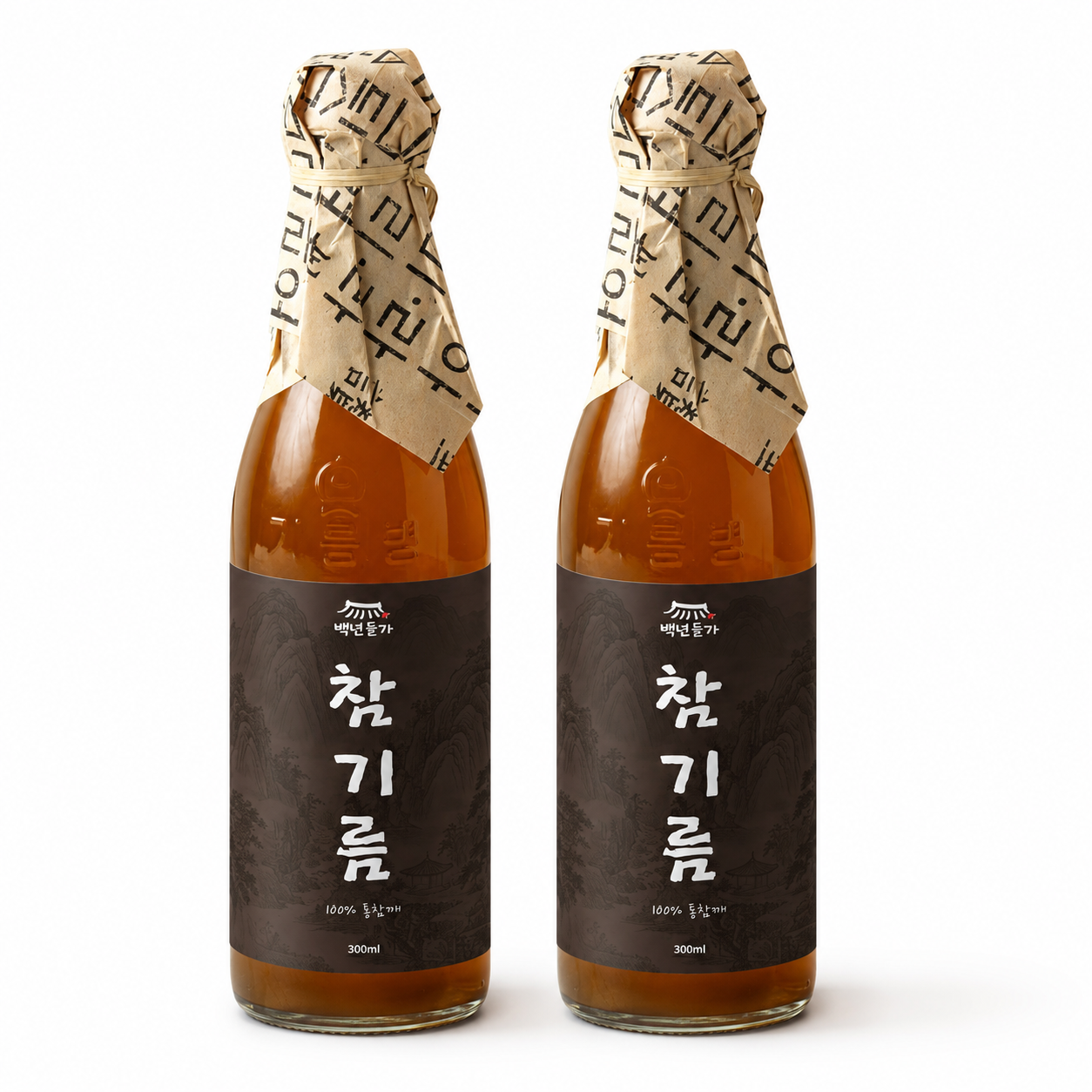 백년본가 꼬소한 방앗간 저온압착 참기름 350ml 2병