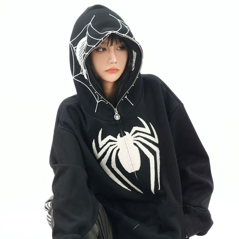 스파이더맨 후드 집업 코스프레 옷 후드티 복면 남녀공용 오버핏