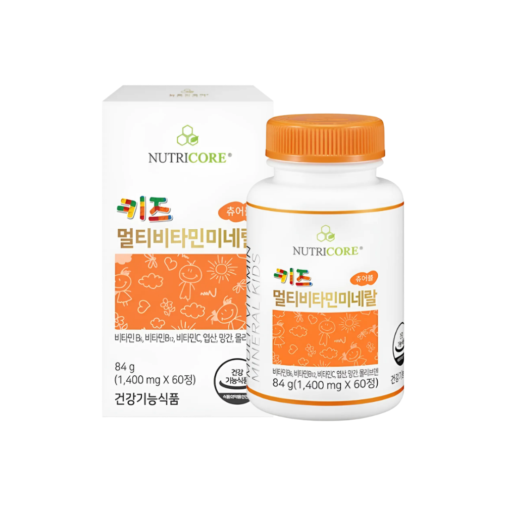 [오늘출발] 뉴트리코어 키즈 멀티비타민 미네랄 1400mg x 60정, 1개