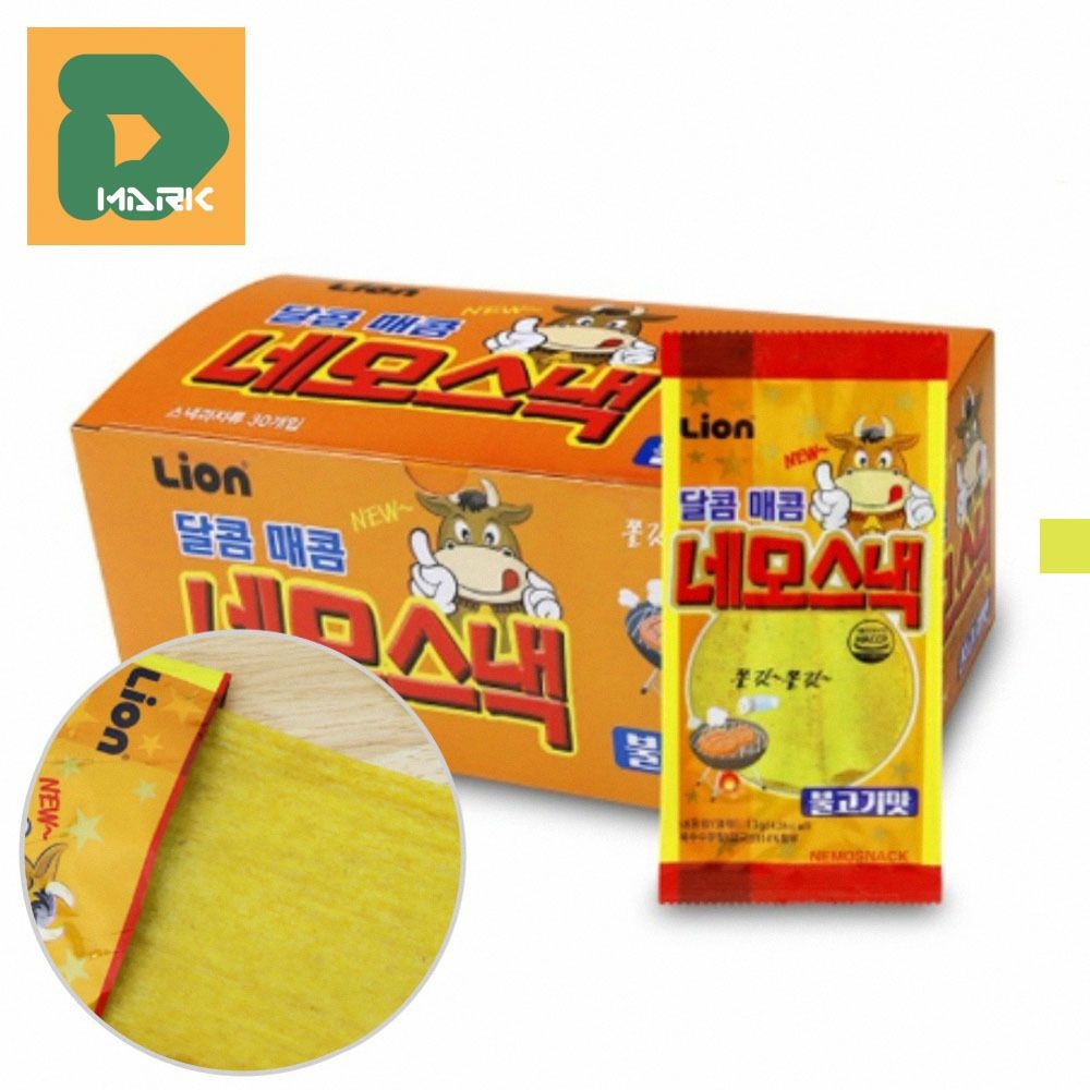 달콤 네모스낵 30개입 라이온 불고기맛 추억의 아이들 안주 옛날 간식 군것질 문방구 단짠단짠 과자 어르신