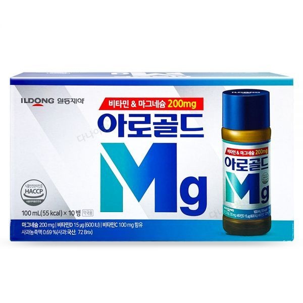 피로회복제 일동 아로골드Mg 100ml 10병 비타민C D 마그네슘 음료 드링크 간식 생일 화이트데이 발렌타인데이 어린