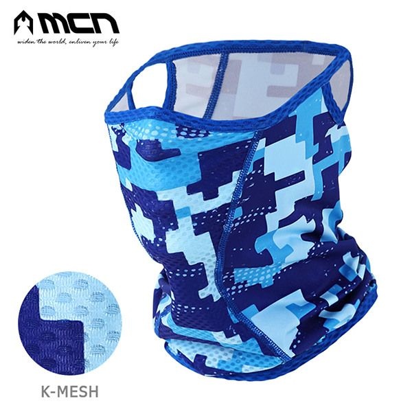 [패션플러스][MCN]MCN K매쉬마스크 카모블루 냉감 자전거마스크
