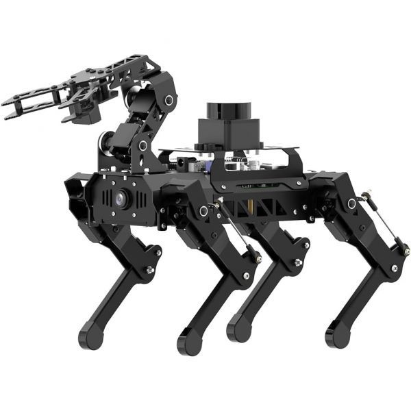 [해외] HIWONDER 로봇팔이 장착된 사족보행 로봇견 ChatGPT AI Vision 음성 제어 ROS 오픈소스 TOF Lidar SLAM 성인 청소년용 매핑 내