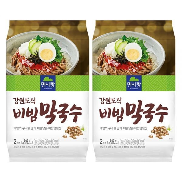 면사랑 면사랑 강원도식 비빔 막국수 2인분 643g 2개 식사 집밥 혼밥 한식 점심시간 즉석요리
