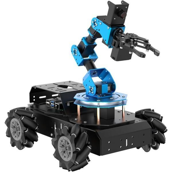 [해외] HIWONDER 6DOF 로봇팔 라즈베리 파이 5 AI 비전 자동차 4WD 메카넘 휠 섀시 DIY 로봇 ROS 오픈 소스 성인 청소년용 ArmPi Pro