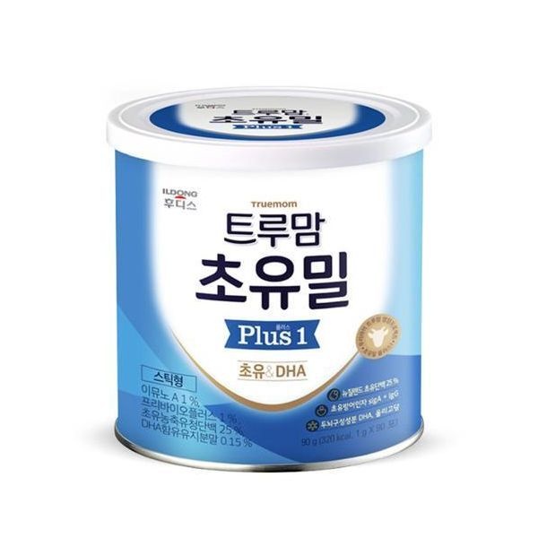 UnKnown 후디스 초유밀 플러스 90g 1캔 1단계 2단계 영아 유모차 돌잔치 과자 분유 어린이짐