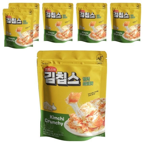 더다믐 김치부각 김칩스 과자 갈릭치즈맛 40g 6개 간식 선물 생일파티 어린이날 발렌타인데이 학교