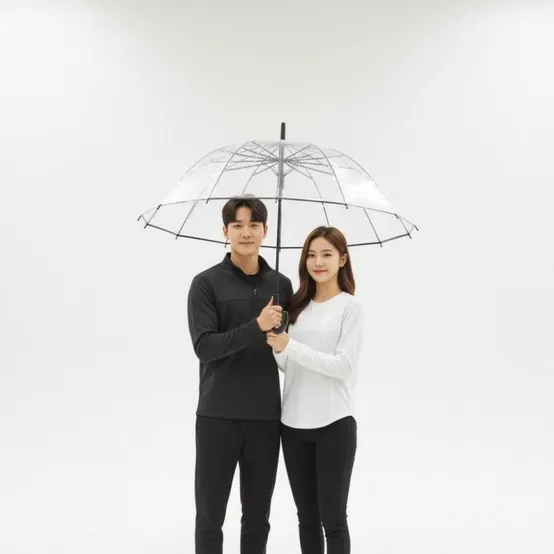튼튼한 16살대 투명 장우산 대형 원터치 자동