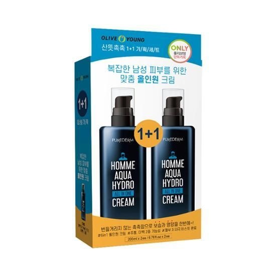 퓨어덤 옴므 아쿠아 하이드로 올인원 크림 더블 200ml+200ml