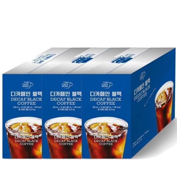 UnKnown 카페모어 디카페인 블랙 230ml 30개입 몸에도 좋은 건강한 커피 2.3L 30개 티타임 아이스커피 카페 파인다이닝 외식