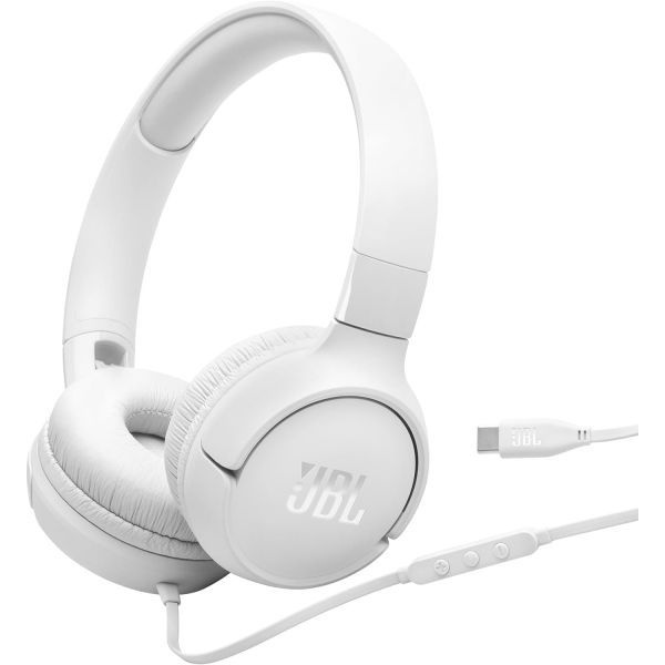 JBL [해외] JBL Tune 520C - USB-C 유선 온이어 헤드폰, 오디오 지원, 순수 베이스 사운드, 편안한 착용감, USB-C 연결, 3버튼 리모컨