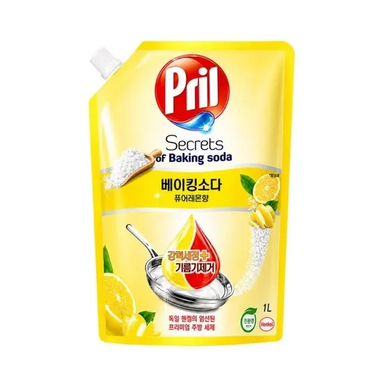프릴 레몬향 1000ml 리필 베이킹소다 고농축 과일 야채 1종 주방세제