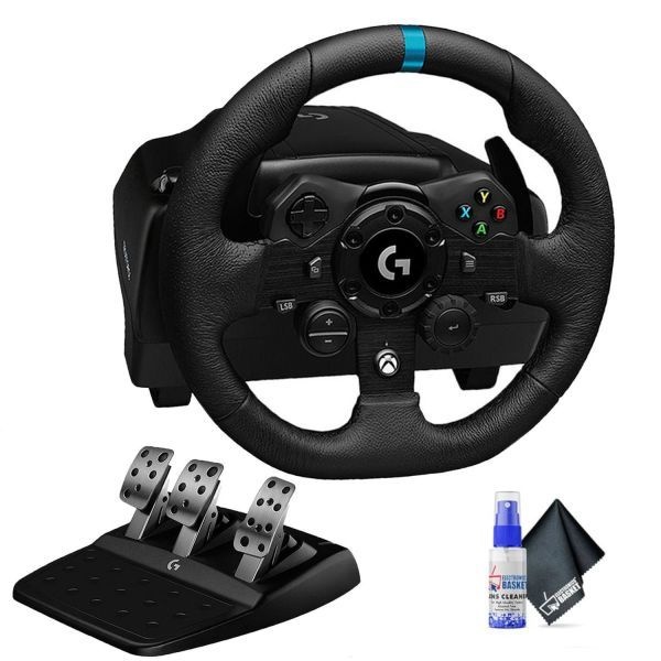 Logitech [해외] 로지텍 G923 레이싱 휠 페달 세트 Xbox X S One PC 호환 최대 1000Hz의 TRUEFORCE 포스 피드백 반응성 좋은 듀얼 클러치 런치