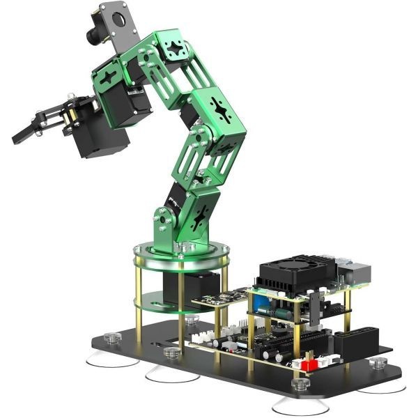 [해외] Yahboom 로봇 팔 키트 6DOF 라즈베리 파이 5용 AI 프로그래밍 가능 전자 DIY 손 제작 카메라 포함 성인용 ROS 오픈 소스 P