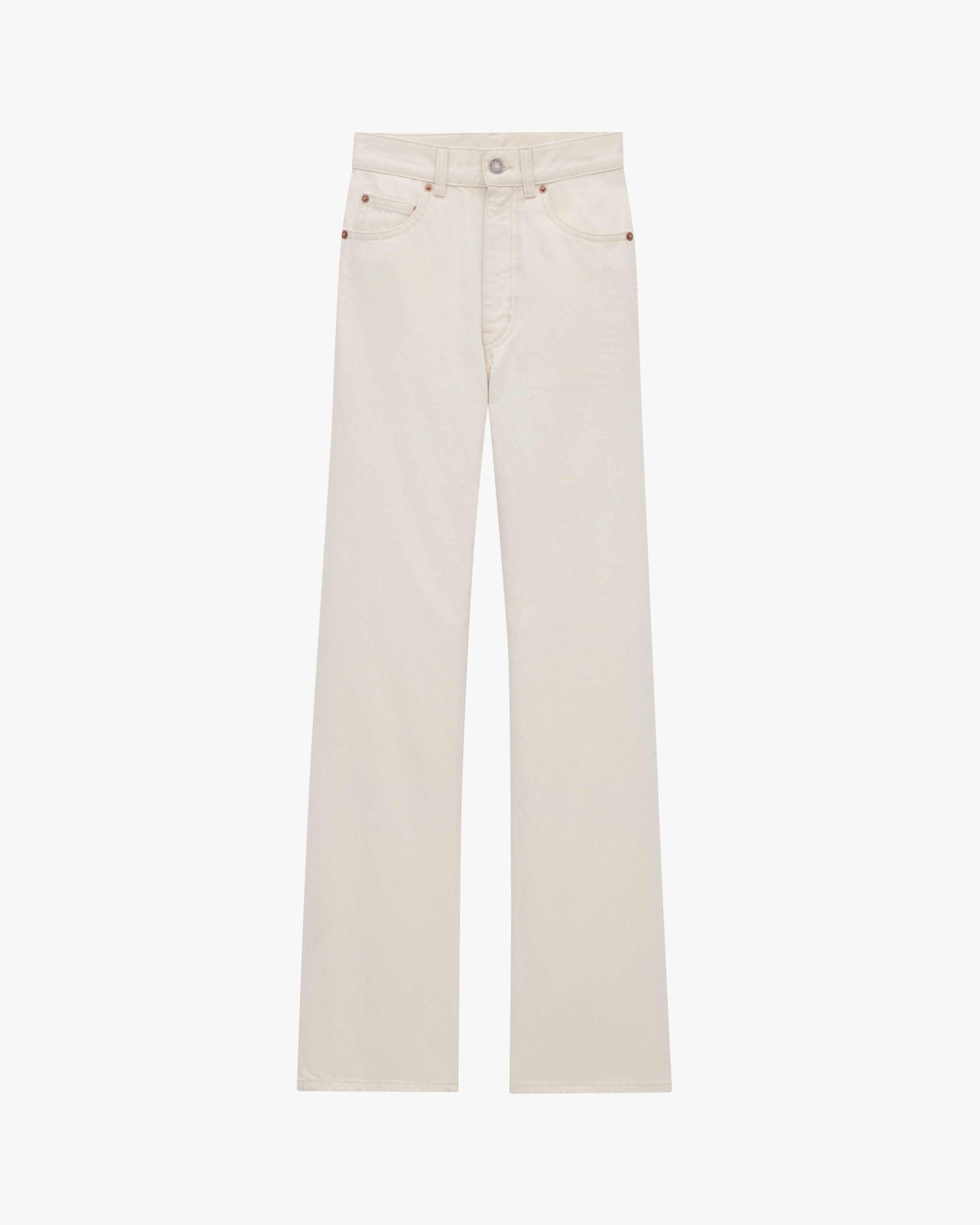 SAINT LAURENT [해외] 생로랑 프랑스 최신상 생로랑 70S HIGHRISE 진 아몬드 밀크 823599Y30UA9100 국내 A/S 가능