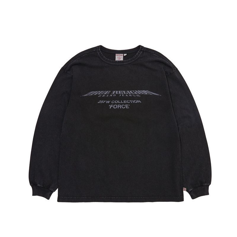 트루 릴리젼 트루릴리젼 UNKNOWN FORCE WASHED LONG SLEE 리VE_WASHED BLACK 27K903 27U393