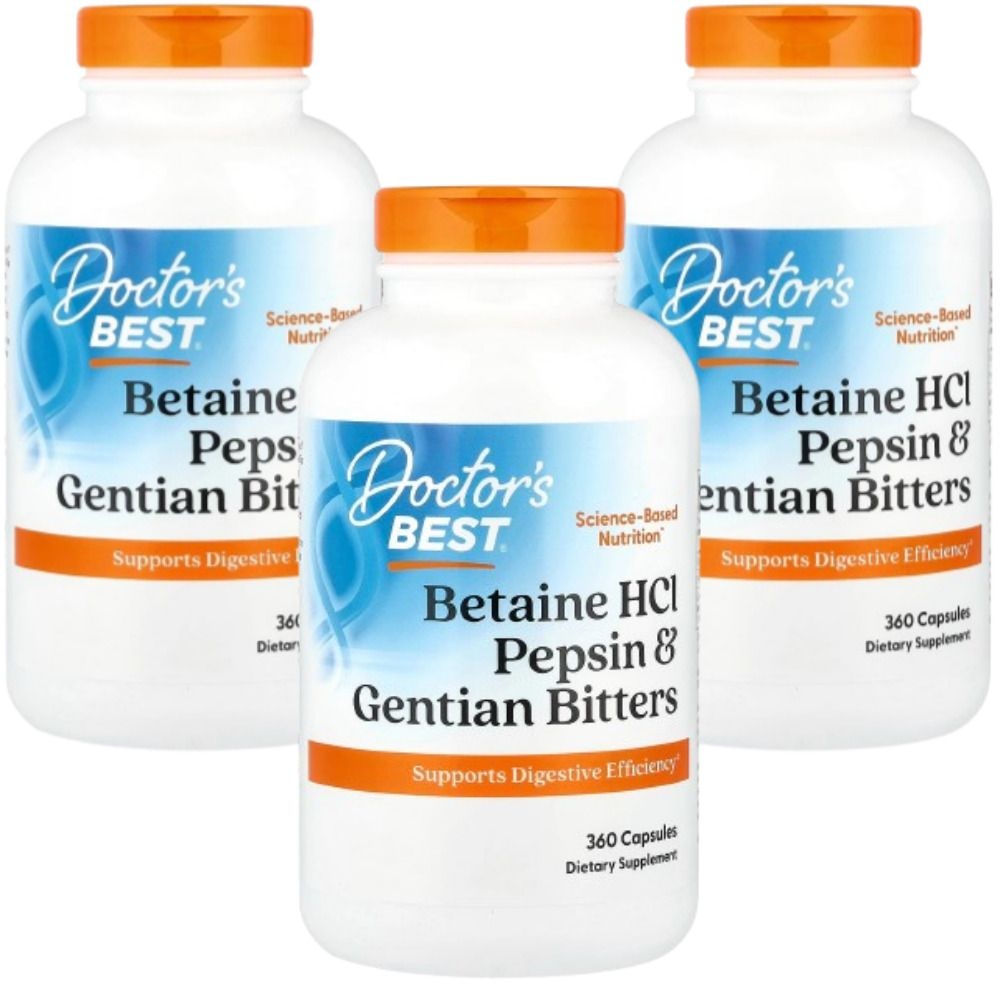 [해외] 닥터스베스트 베타인 HCI 펩신 & 젠티안 비터스 Betaine HCl Pepsin & Gentian Bitter 360정 3개