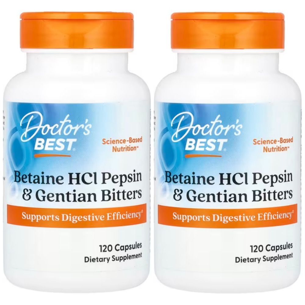 [해외] 닥터스베스트 베타인 HCI 펩신 & 젠티안 비터스 Betaine HCl Pepsin & Gentian Bitter 120정 2개