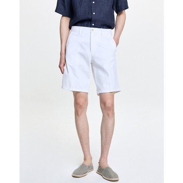 <매장정품> HAZZYS 헤지스 [26SS] 화이트 조직감 다잉 숏팬츠 (HZPA6B501WTA) 1994295