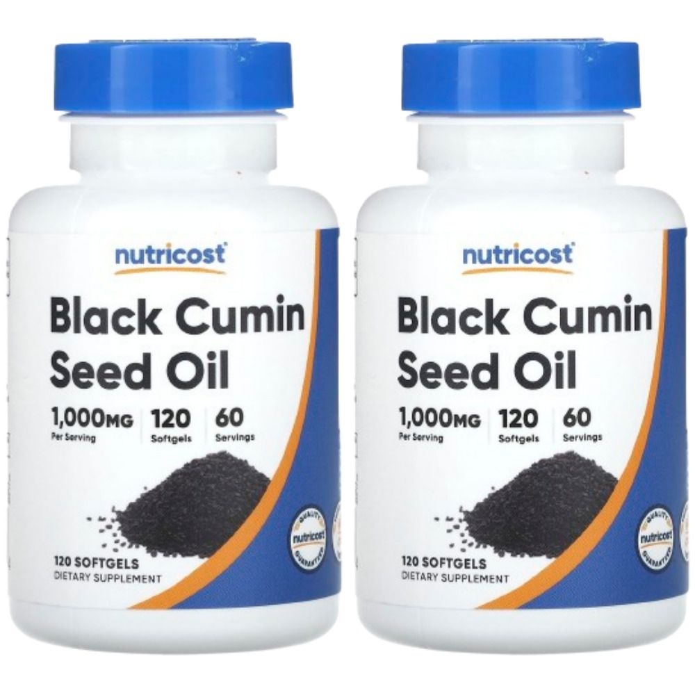 [해외] 뉴트리코스트 블랙 커민 씨 오일 Black Cumin Seed 1000mg 120소프트젤 2개
