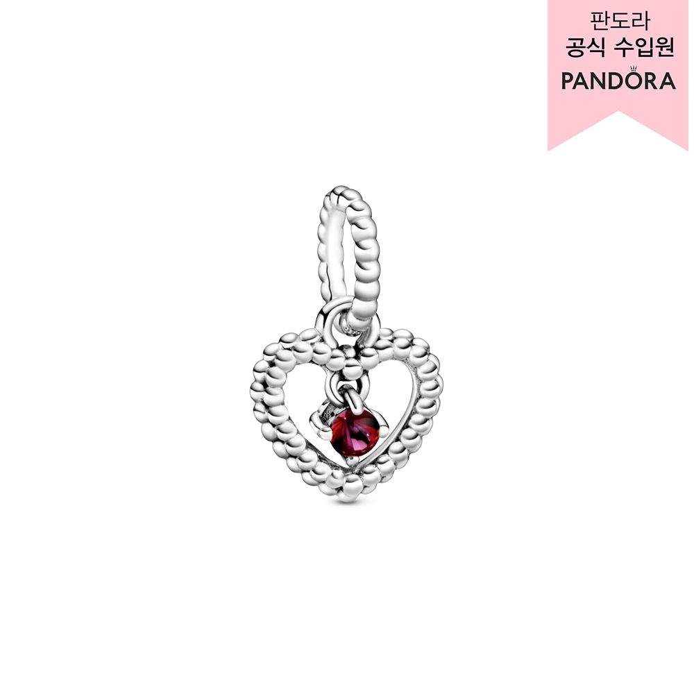 [롯데백화점] 판도라 [백화점 보증서 제공] 블레이징 레드 비디드 하트 댕글 참_798854C02