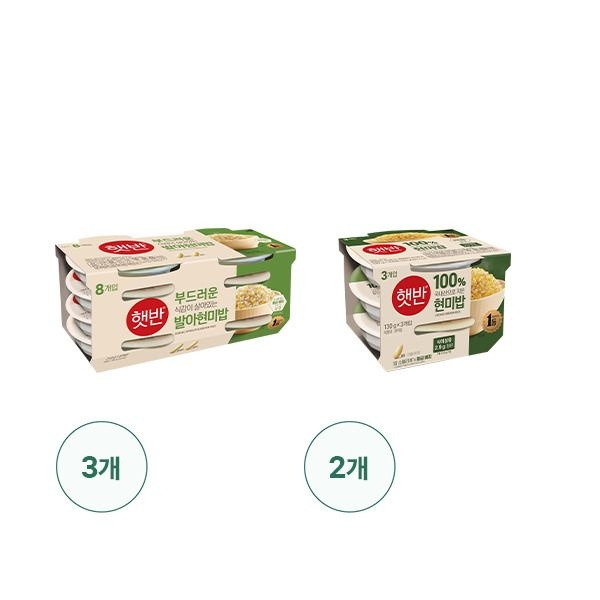 씨제이제일제당(주) [비비고] 햇반 현미밥 한달팩(30입)(발아현미밥210g X 24팩+현미130g X 6팩 증정)