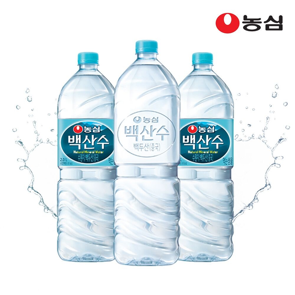 농심 백산수 2L 유라벨 12병 + 무라벨 12병