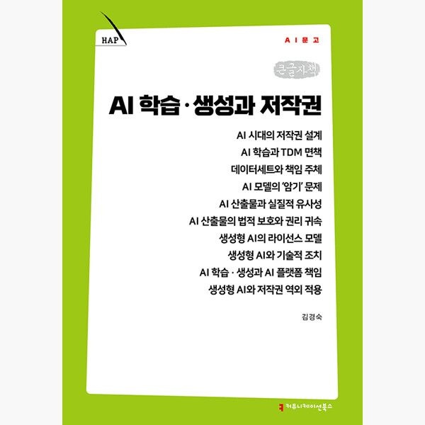 커뮤니케이션북스 (큰글자책) AI 학습·생성과 저작권 - 김경숙
