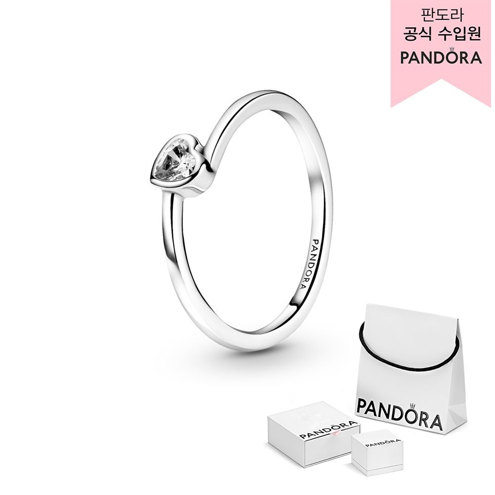 [롯데백화점] 판도라 [백화점 보증서 제공] 클리어 틸티드 하트 솔리테어 링_199267C02
