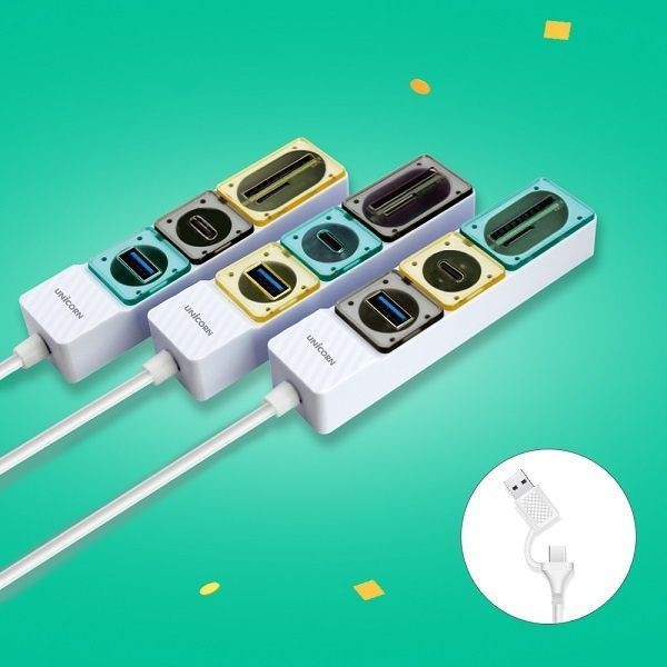 UnKnown 서진네트웍스 유니콘 Gen2 USB3.1 USB허브멀티허브4포트 RHC-300C 무전원C타입+A타입 4166707