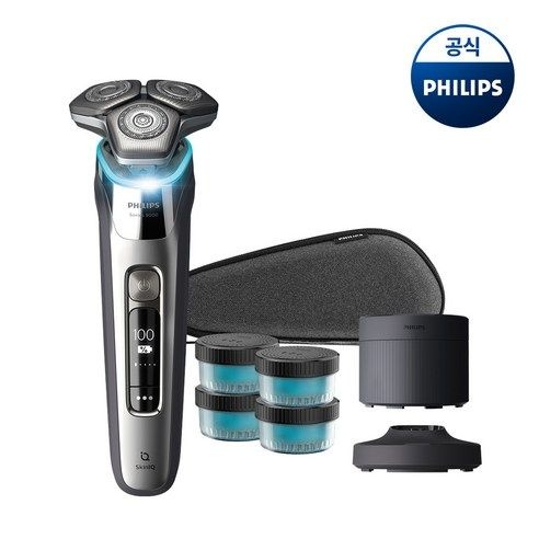 PHILIPS 필립스 SkinIQ S9000 시리즈 전기면도기 크롬실버 S9973/63, 크롬 실버
