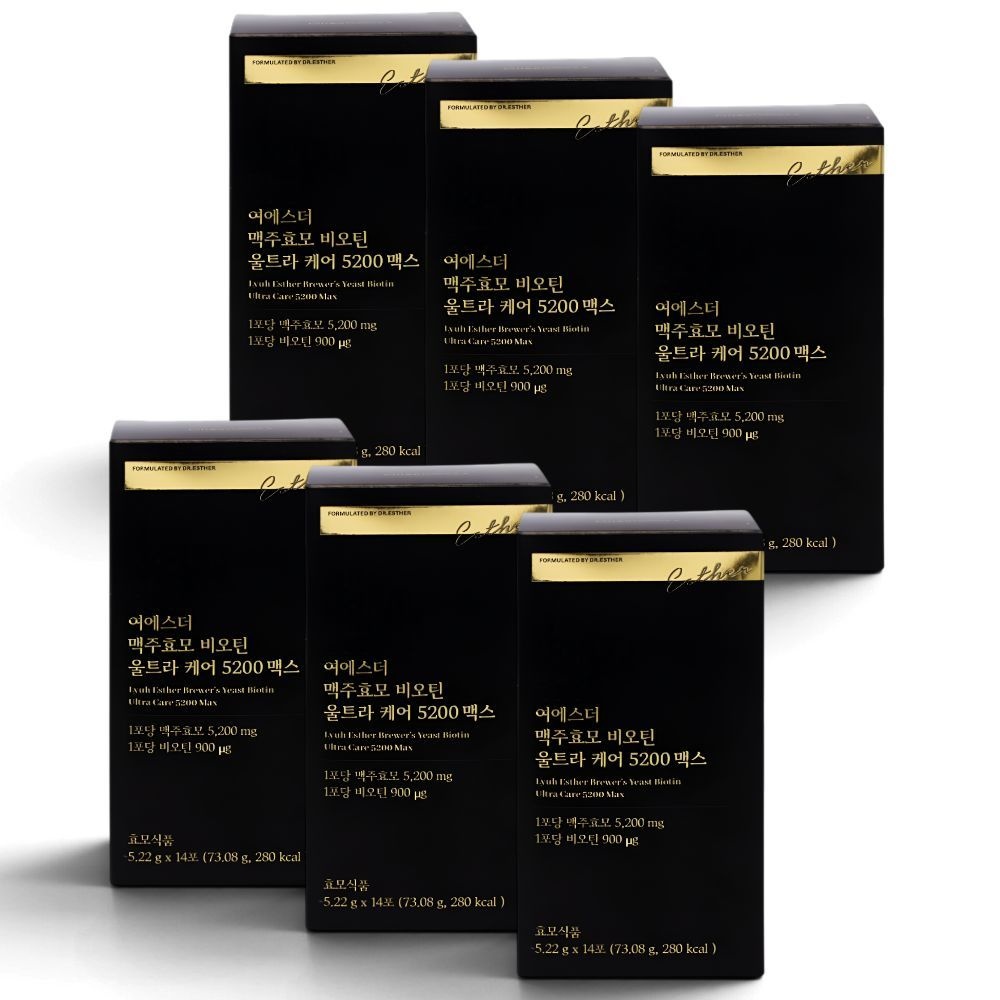 에스더포뮬러 여에스더 맥주효모 비오틴 울트라 케어 5200 맥스 5.22g 14포 6박스