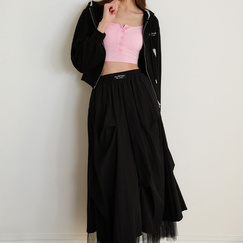 [BLUE LABEL] 언밸런스 샤 레이어드 밴딩 스커트 ES2OSK03