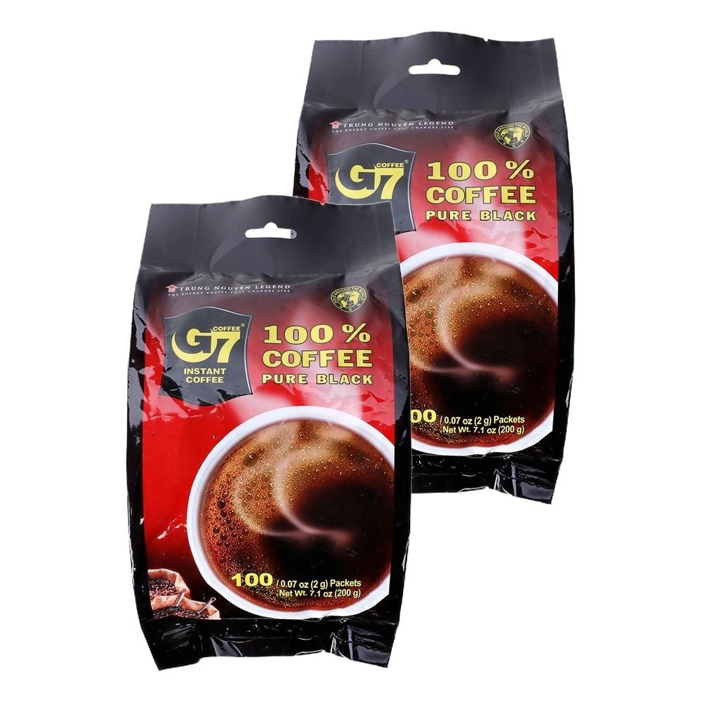 G7 카페음료 지세븐블랙커피 200g(100봉) 2개 분말 아이스 탕비실간식 핫 간편