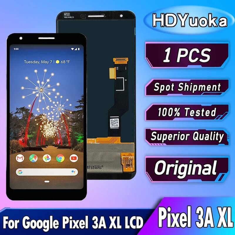 [해외] 스마트폰 액정 교체 부품 LCD 디스플레이 디지타이저 어셈블리 구글 픽셀 3A XL용 OLED 3AXL G020C G020G G020F 수리 6.0 인