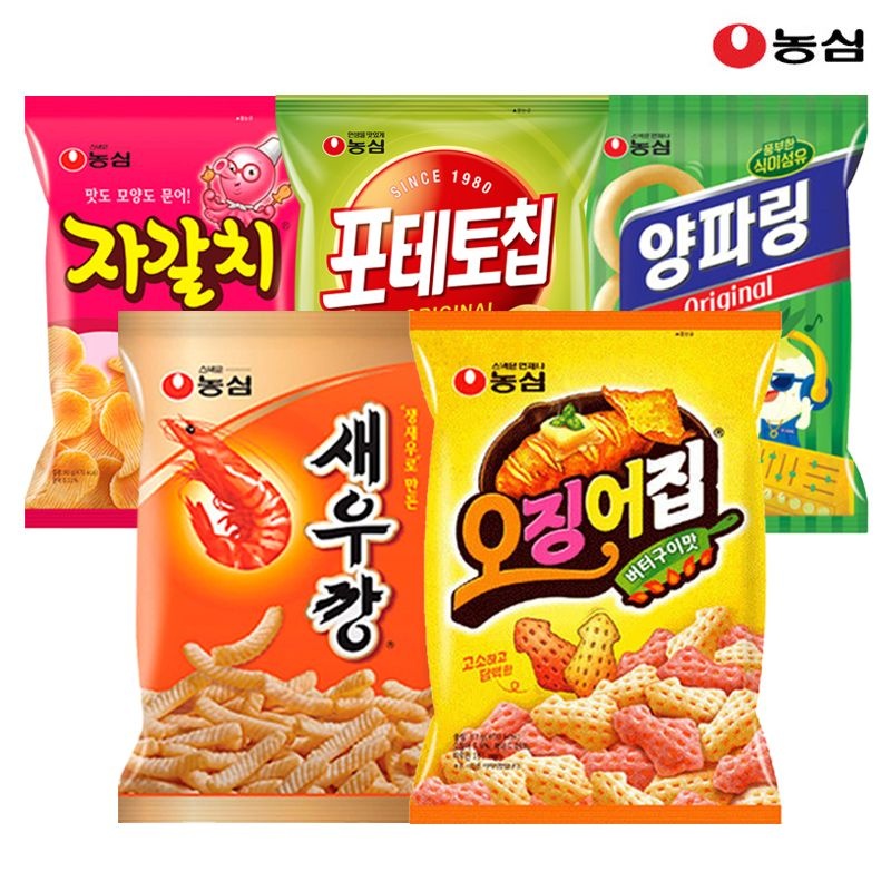 [롯데온]새우깡4봉+자갈치4봉+양파링4봉+오징어집4봉/페이14,490원