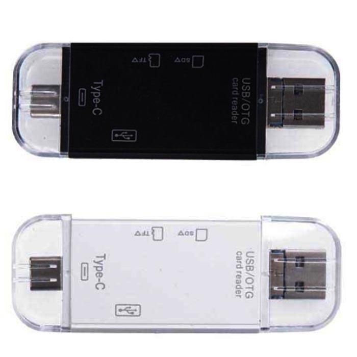Coms USB 3.1(Type C) 멀티 카드리더기, black, OTG, USB 2.0