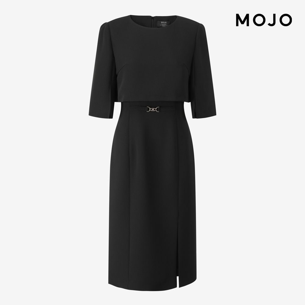[롯데백화점] 모조 케이프형 벨트 장식 원피스 J263XSE005
