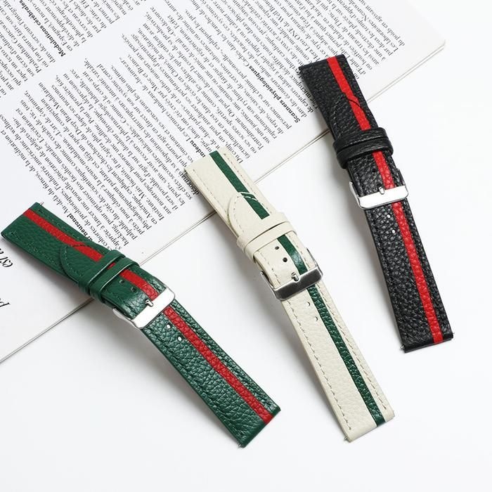 갤럭시워치 7 6 5 4 스트라이프 리얼 소가죽밴드 스트랩 시계줄 40mm 44mm 호환