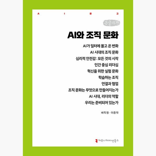 (큰글자책) AI와 조직 문화 - 배득형 이중학