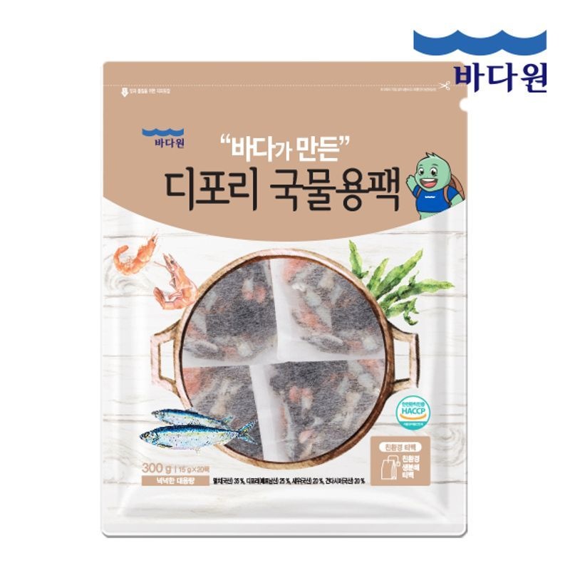 [바다원]바다가 만든 디포리 국물용팩 300g(15gx20개입) 다시팩