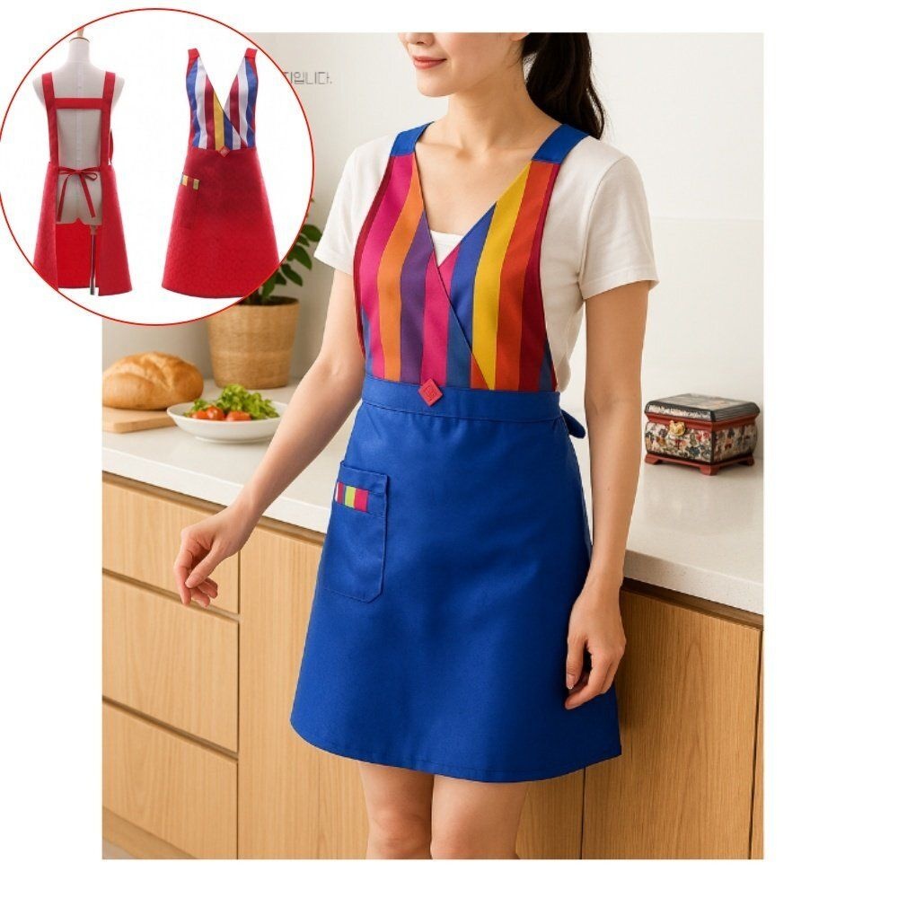 주방용 전통 한복앞치마 한국 기념품 에이프런 명절 선물