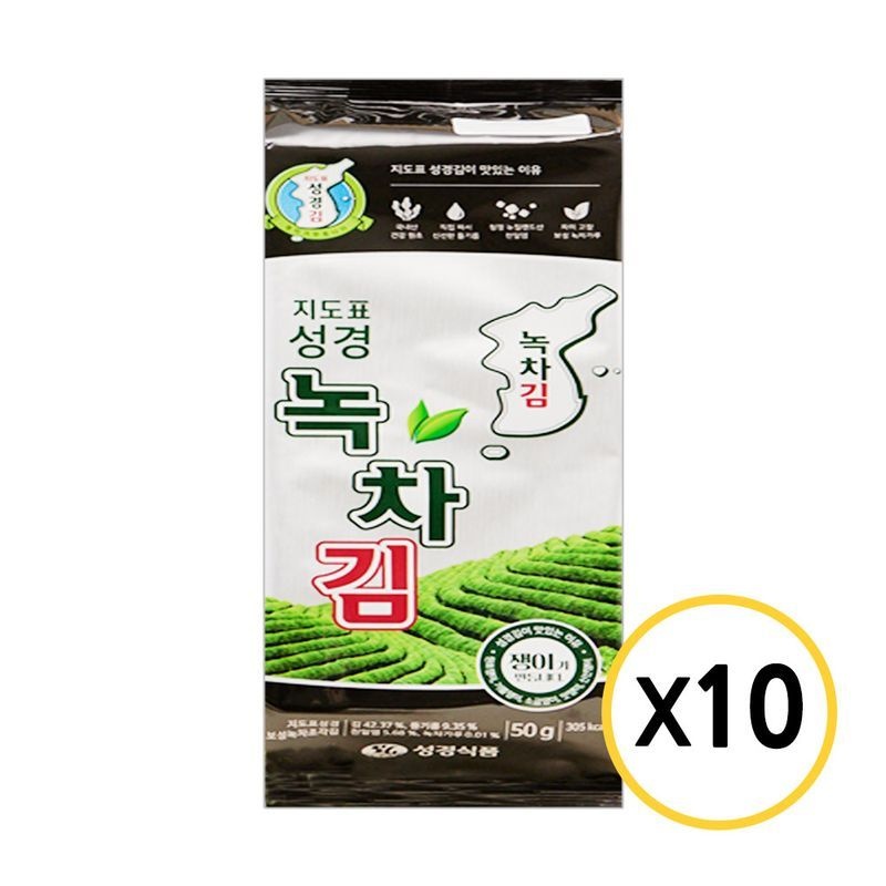 지도표성경김 성경김 녹차 조각김 50g x 10개
