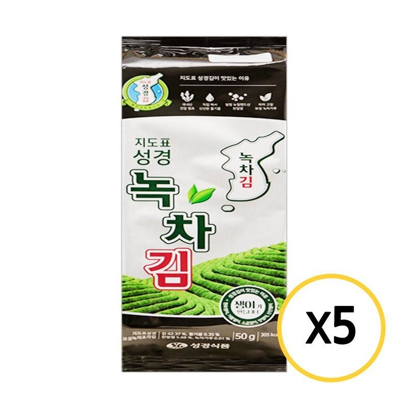 지도표성경김 성경김 녹차 조각김 50g x 5개