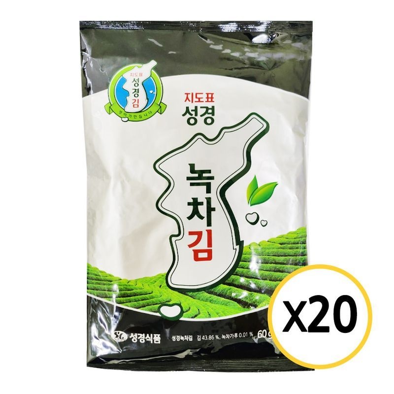 지도표성경김 성경김 녹차 전장김 60g x 20개
