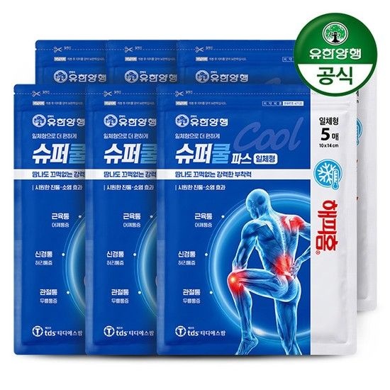 티디에스팜 [유한양행] 해피홈 일체형 슈퍼쿨파스(5매) 6개