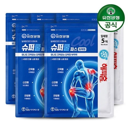 티디에스팜 [유한양행] 해피홈 일체형 슈퍼쿨파스(5매) 5개