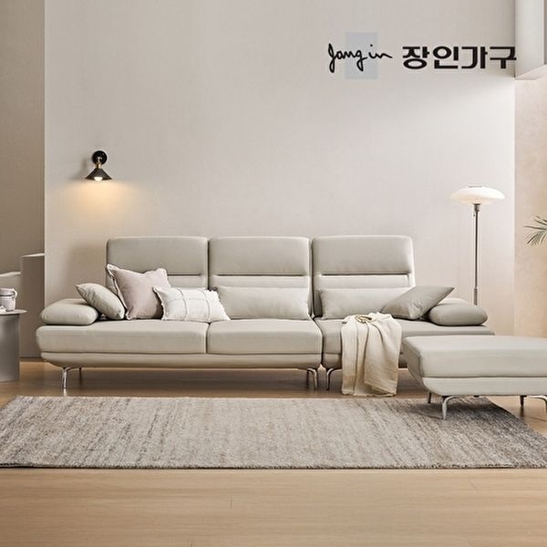 장인가구 [장인가구](무료) 도이 4인용 스윙 이지클린 가죽 소파 (스툴 포함)