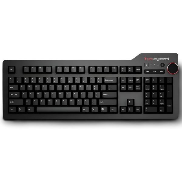 Das Keyboard [해외] Das 다스 키보드 4 프로페셔널 유선 기계식 체리 MX 블루 스위치 USB 3.0 허브 2포트 볼륨 조절 노브 알루미늄 상판 104