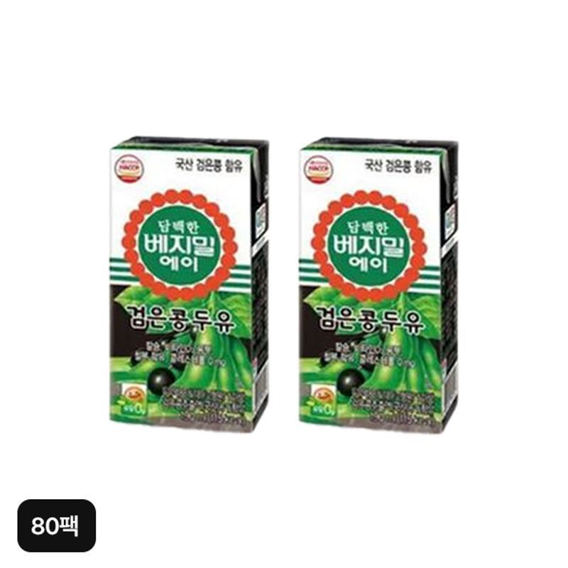 정식품 담백한 베지밀 에이 검은콩두유 190mlX80팩[36008790]